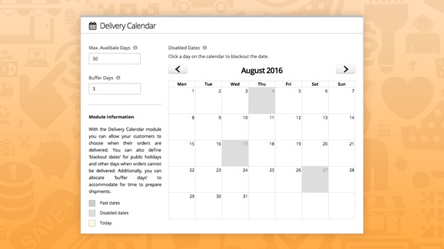 Delivery Calendar