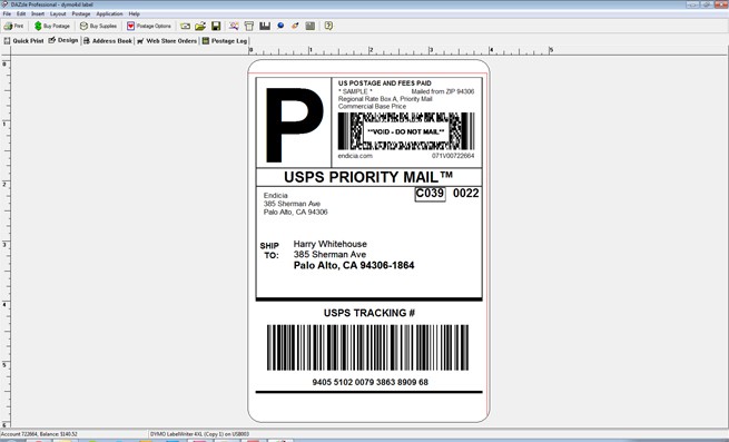 Endicia Online Postage