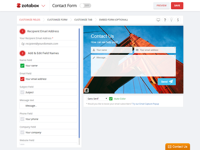Easy Contact Form by Zotabox